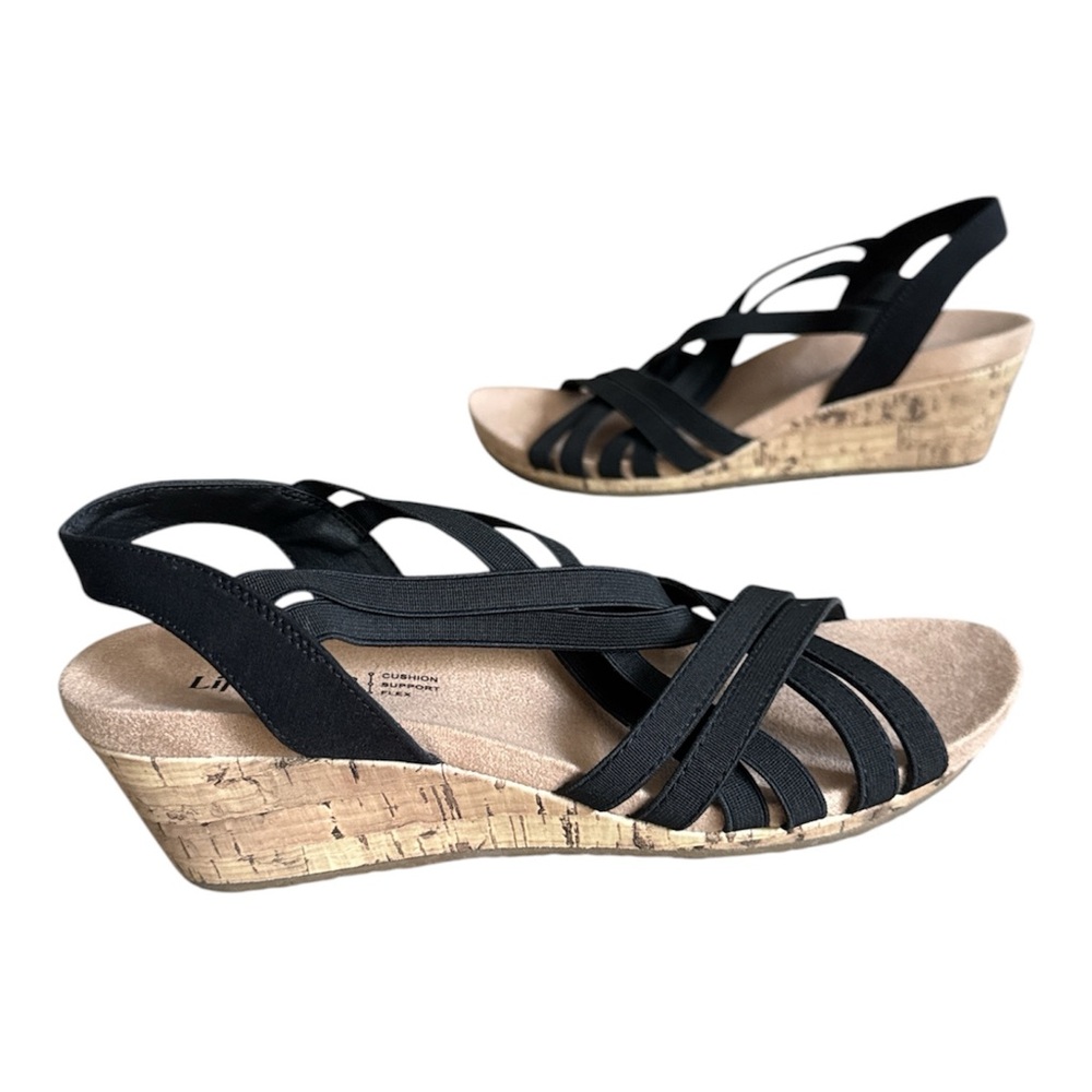 LifeStride Mallory Strappy Wedge Elastic Sandals Women Size 6M